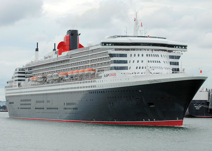 Photograph of the vessel  Queen Mary 2 pictured departing Southampton on 13th June 2009