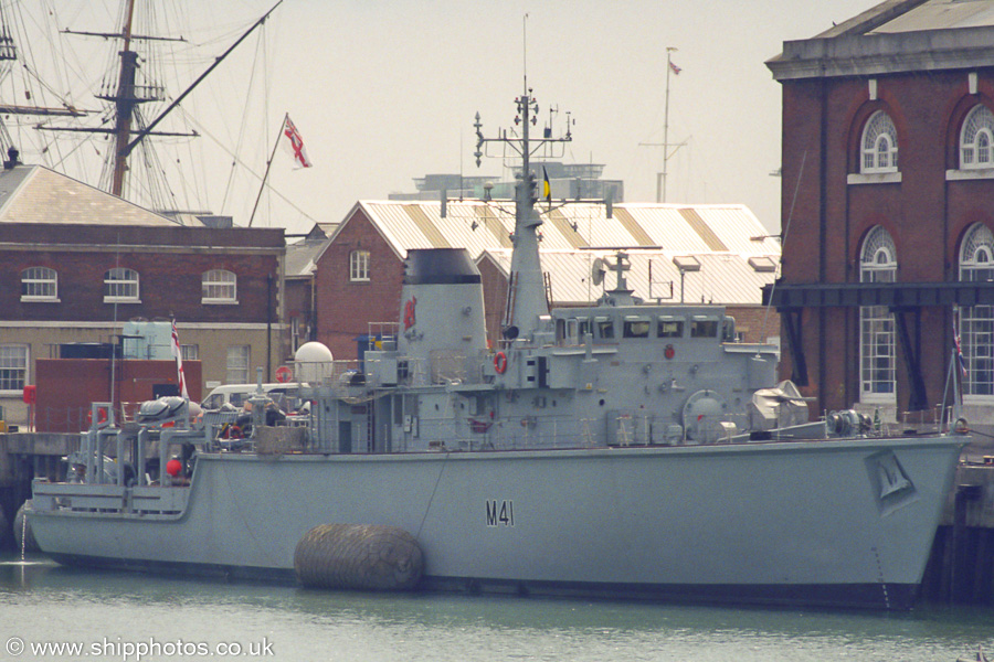 Photograph of the vessel HMS Quorn pictured in Portsmouth Dockyard on 6th July 2002