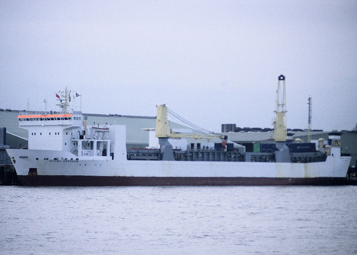 Photograph of the vessel  Ragna Gorthon pictured at Convoy's Wharf, Deptford on 20th November 1995