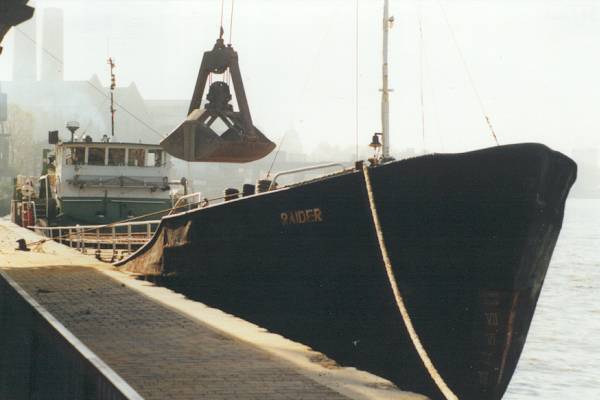 Photograph of the vessel  Raider pictured on the Thames near Greenwich on 12th November 1997