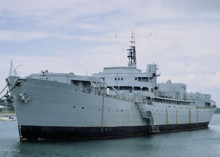 Photograph of the vessel HMS Rame Head pictured laid up in Fareham Creek on 13th July 1997