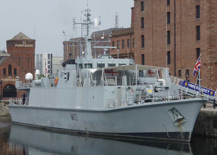 Photograph of the vessel HMS Ramsey pictured in Canning Half-Tide Dock, Liverpool on 27th June 2009