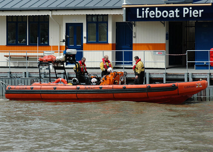 Photograph of the vessel RNLB Ray & Audrey Lusty pictured in London on 1st May 2006