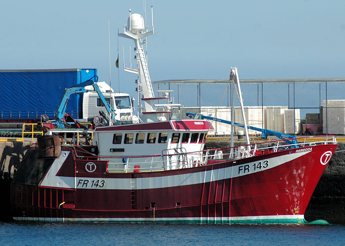 Photograph of the vessel fv Rebecca pictured at Fraserburgh on 28th April 2011