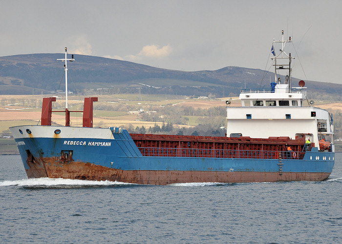 Photograph of the vessel  Rebecca Hammann pictured passing Greenock on 30th March 2013
