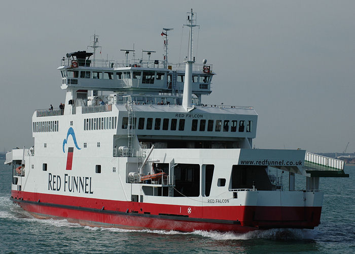 Photograph of the vessel  Red Falcon pictured approaching Southampton on 22nd April 2006
