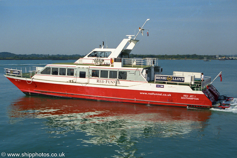  Red Jet 1 pictured departing Southampton on 2nd September 2002