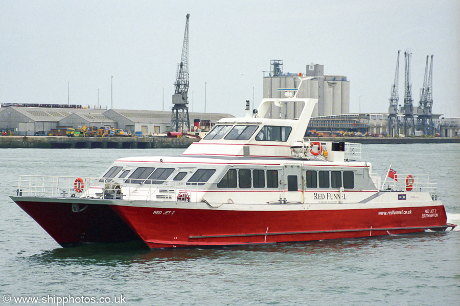 Photograph of the vessel  Red Jet 2 pictured arriving at Town Quay, Southampton on 13th April 2003