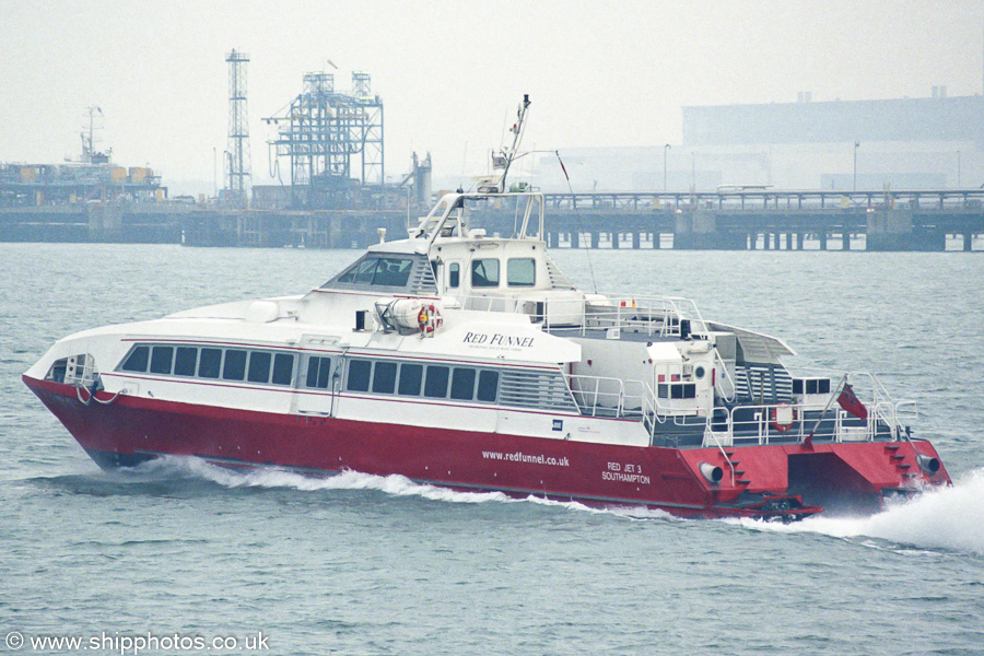  Red Jet 3 pictured departing Southampton on 12th April 2003