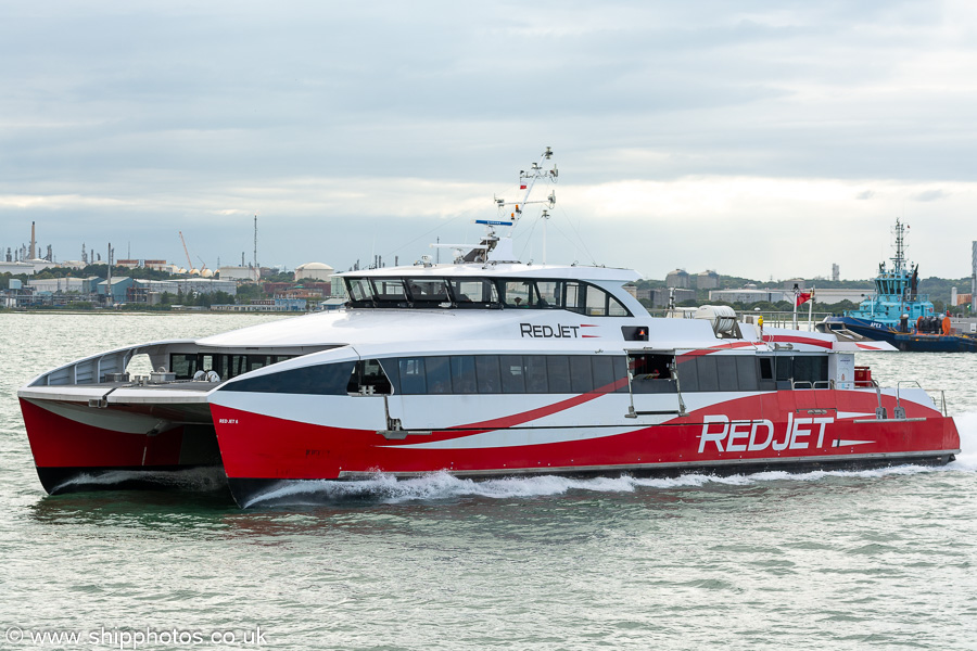 Photograph of the vessel  Red Jet 6 pictured on Southampton Water on 8th July 2023