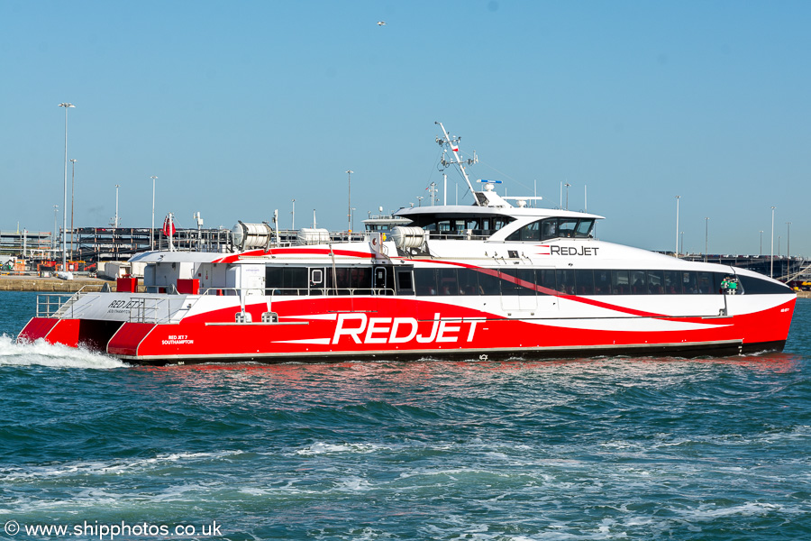 Photograph of the vessel  Red Jet 7 pictured at Southampton on 7th July 2023