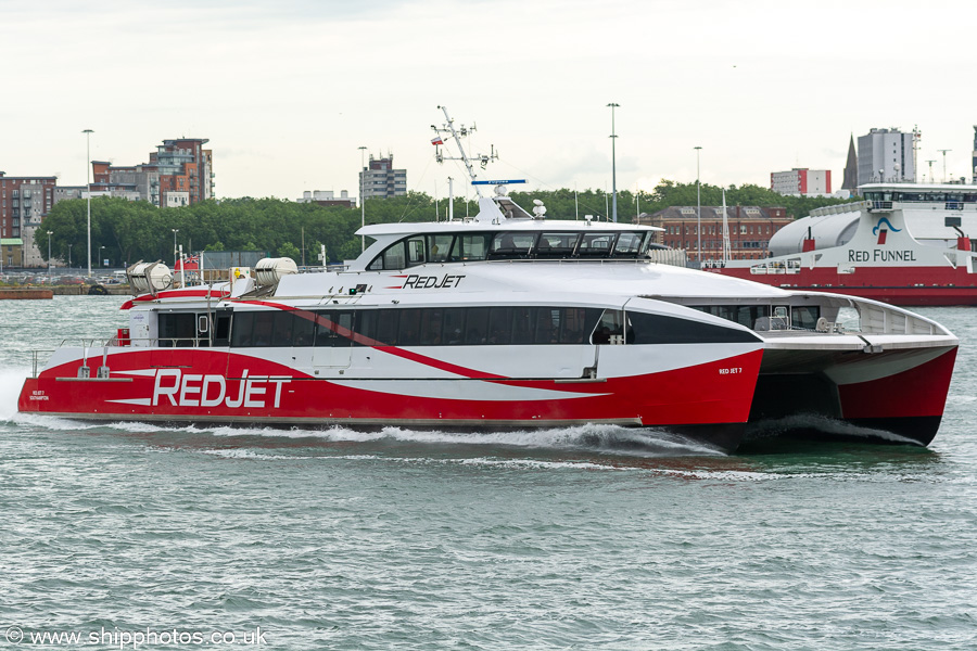 Photograph of the vessel  Red Jet 7 pictured at Southampton on 8th July 2023