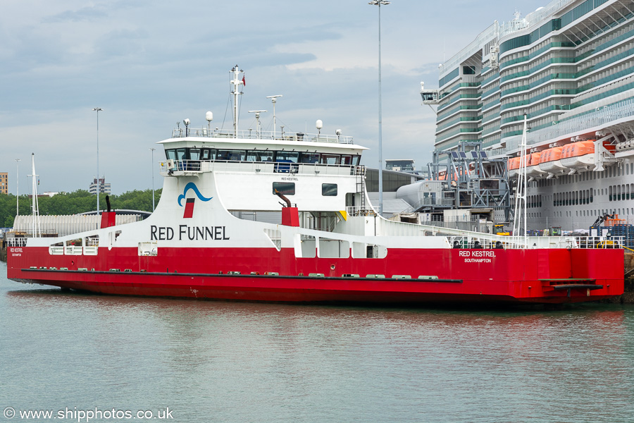 Photograph of the vessel  Red Kestrel pictured at Southampton on 8th July 2023