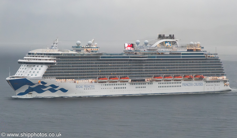 Photograph of the vessel  Regal Princess pictured passing Cloch on 10th September 2025