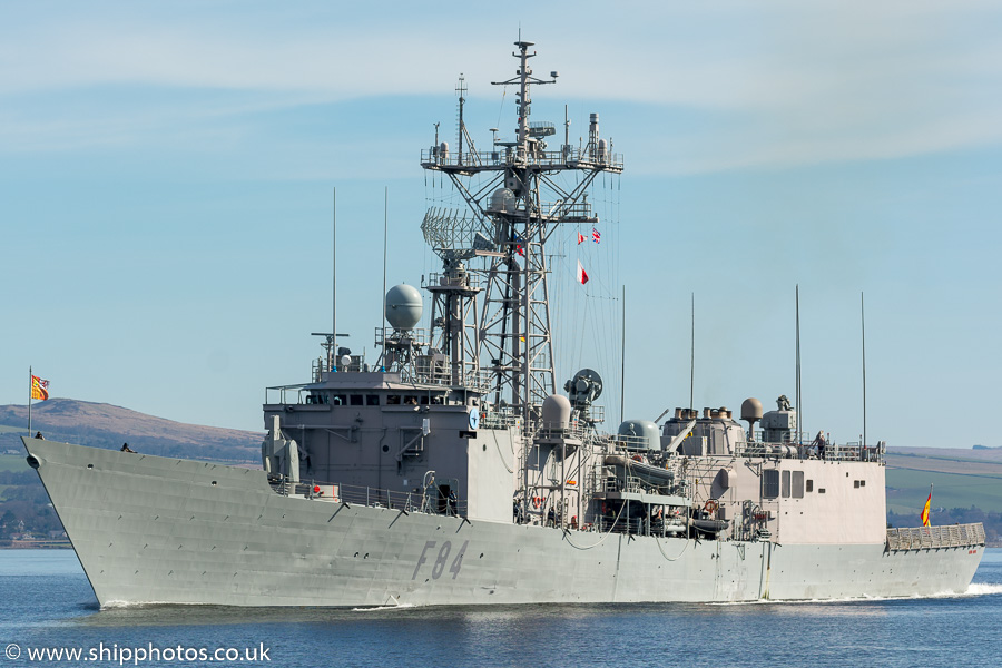 Photograph of the vessel SPS Reina Sofia pictured passing Greenock on 26th March 2017