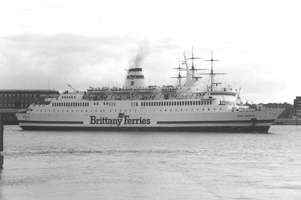 Photograph of the vessel  Reine Mathilde pictured departing Portsmouth on 6th September 1990