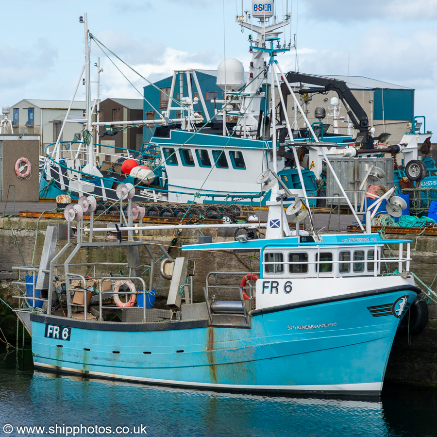 Photograph of the vessel fv Remembrance pictured at Fraserburgh on 12th September 2024