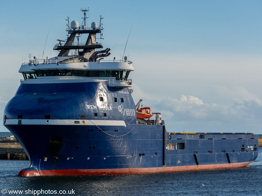 Photograph of the vessel  Rem Insula pictured arriving at Aberdeen on 11th September 2024