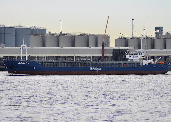 Photograph of the vessel  Remora pictured passing Vlaardingen on 28th June 2011