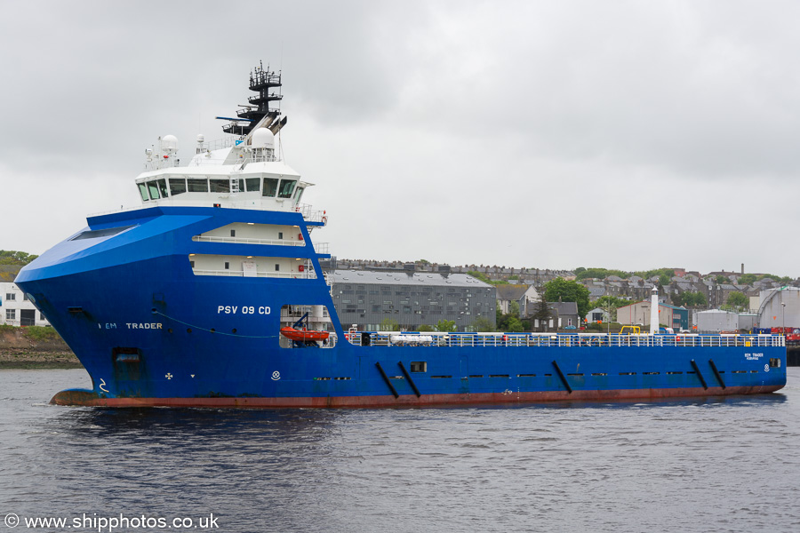 Photograph of the vessel  Rem Trader pictured departing Aberdeen on 30th May 2019