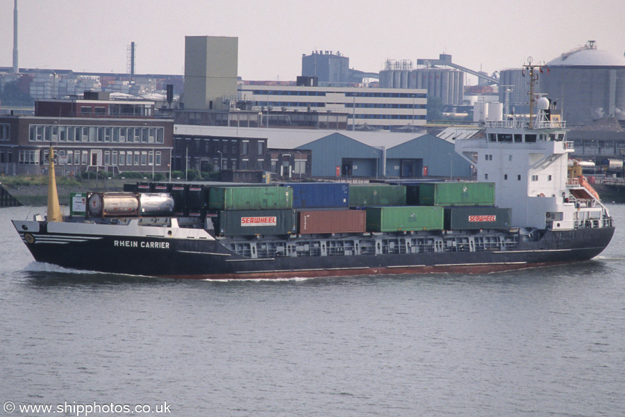 Photograph of the vessel  Rhein Carrier pictured on the Nieuwe Maas at Vlaardingen on 16th June 2002