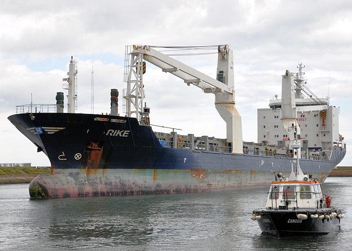 Photograph of the vessel  Rike pictured arriving at Blyth on 21st August 2013