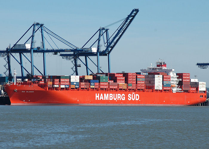 Photograph of the vessel  Rio Blanco pictured at Northfleet Hope Container Terminal on 22nd May 2010