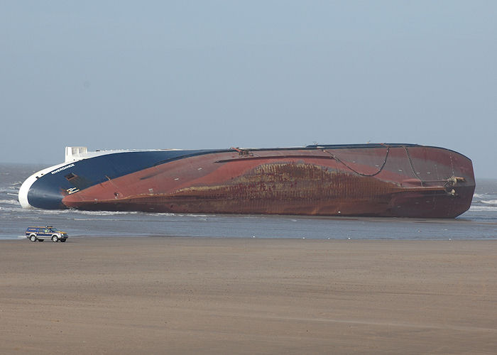 Photograph of the vessel  Riverdance pictured aground off Cleveleys on 2nd March 2008