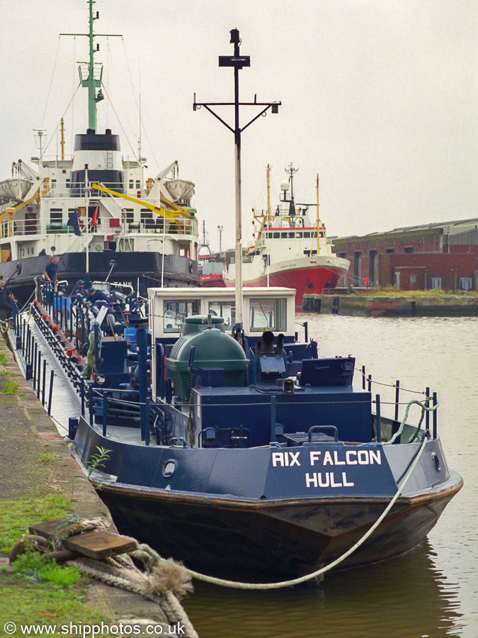 Photograph of the vessel  Rix Falcon pictured in William Wright Dock, Hull on 11th August 2002
