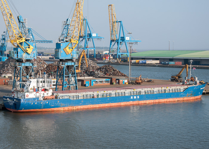 Photograph of the vessel  RMS Neudorf pictured in King George Dock, Hull on 18th July 2014