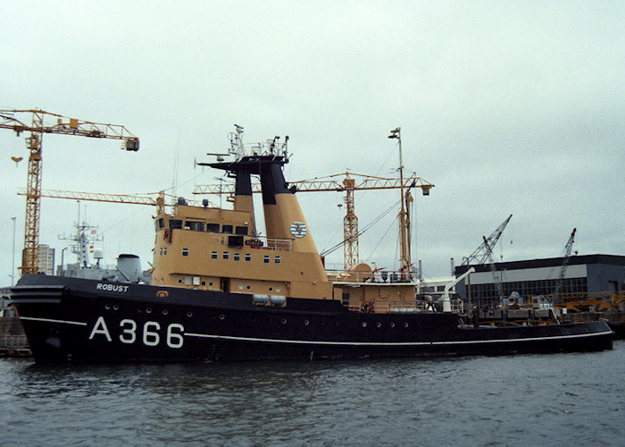 Photograph of the vessel RMAS Robust pictured in Devonport Naval Base on 10th August 1988