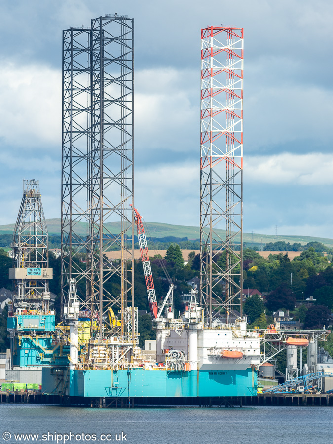 Photograph of the vessel  Rowan Norway pictured at Dundee on 7th August 2023