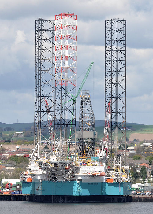 Photograph of the vessel  Rowan Stavanger pictured at Dundee on 16th May 2013