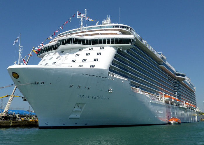 Photograph of the vessel  Royal Princess pictured at Southampton on 8th June 2013