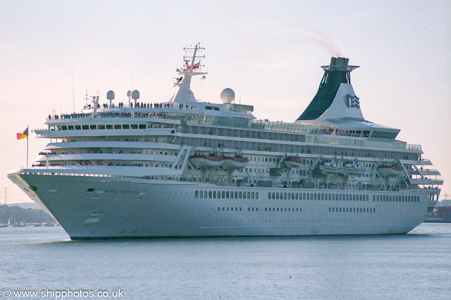Photograph of the vessel  Royal Princess pictured departing Southampton on 27th August 2001