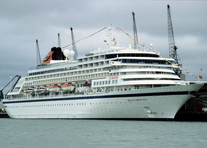 Photograph of the vessel  Royal Viking Sun pictured at Southampton on 23rd August 1997