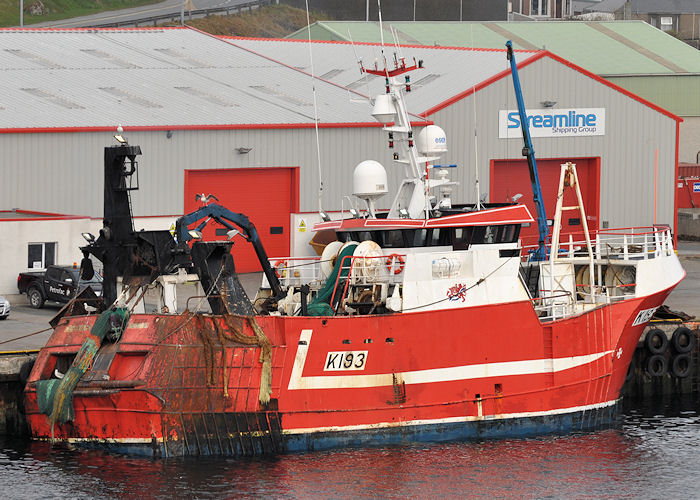 Photograph of the vessel fv Russa Taign pictured at Lerwick on 10th May 2013