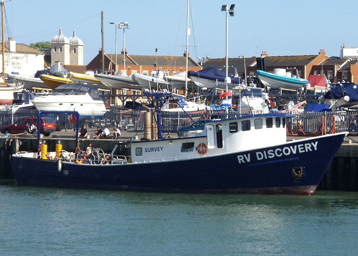Photograph of the vessel rv RV Discovery pictured in Camber Dock, Portsmouth on 29th June 2008