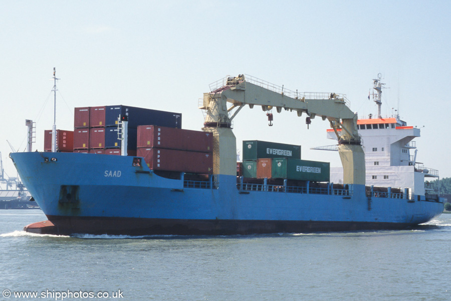 Photograph of the vessel  Saad pictured departing Eemhaven, Rotterdam on 17th June 2002