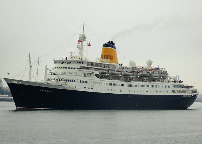 Photograph of the vessel  Saga Rose pictured departing Southampton on 23rd April 2006