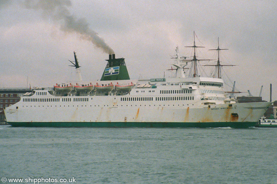  Saint Patrick II pictured departing Portsmouth Harbour on 30th September 1989