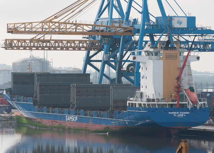 Photograph of the vessel  Samskip Courier pictured in King George Dock, Hull on 20th July 2014