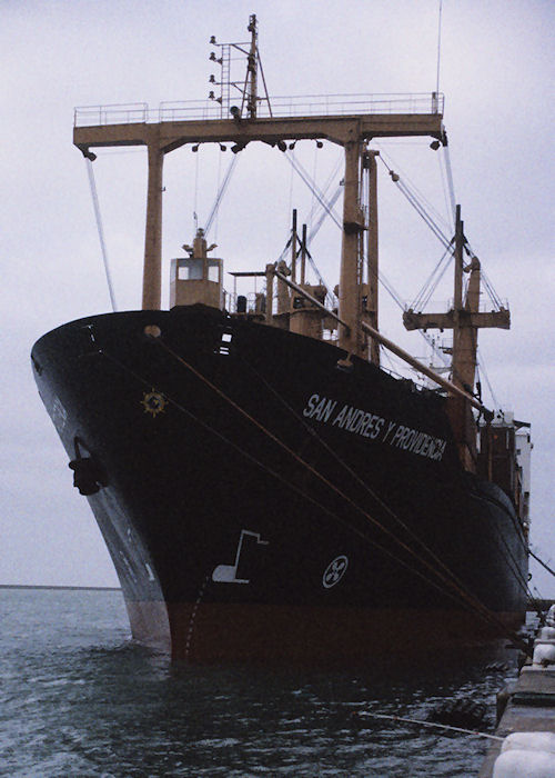 Photograph of the vessel  San Andres Y Providencia pictured in Le Havre on 22nd December 1991
