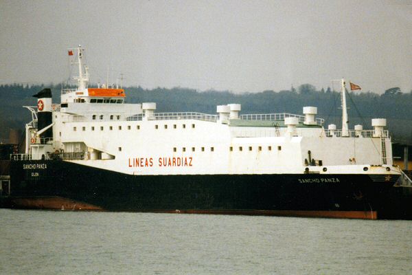 Photograph of the vessel  Sancho Panza pictured in Marchwood Military Port on 24th March 1998