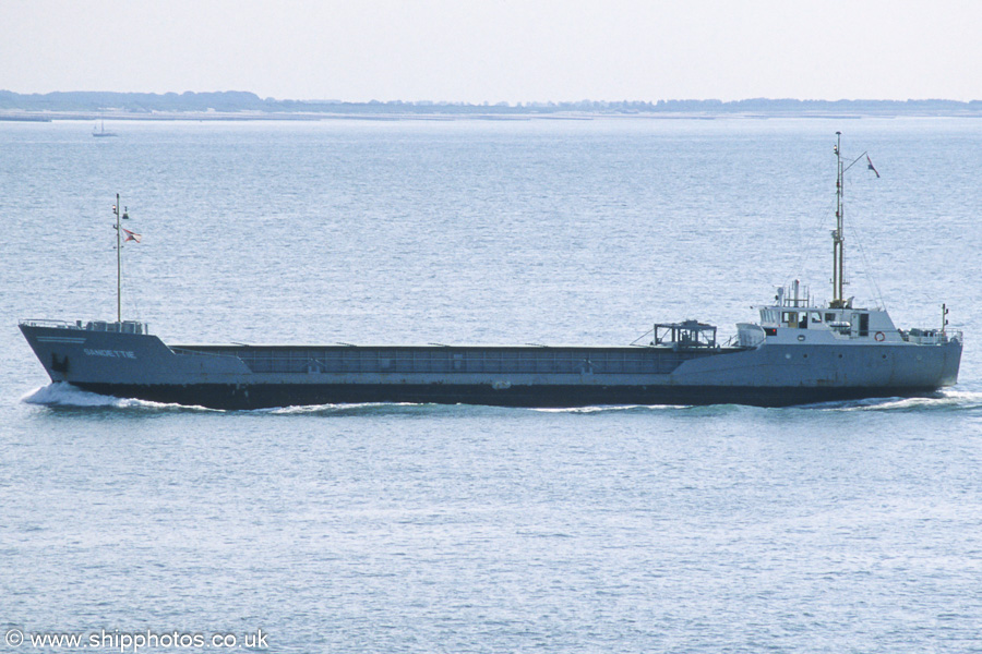 Photograph of the vessel  Sandettie pictured on the Westerschelde passing Vlissingen on 21st June 2002