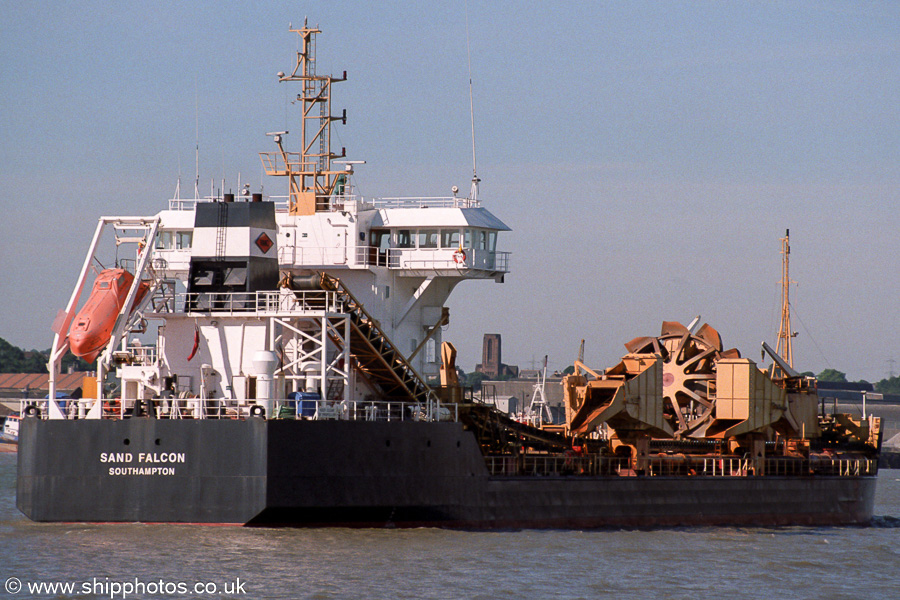 Photograph of the vessel  Sand Falcon pictured passing Gravesend on 1st September 2001