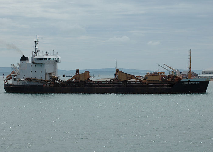 Photograph of the vessel  Sand Harrier pictured approaching Southampton on 13th June 2009