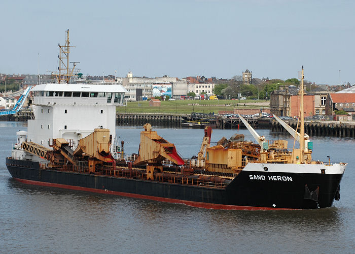 Photograph of the vessel  Sand Heron pictured passing North Shields on 11th May 2005