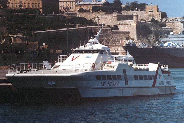Photograph of the vessel  San Frangisk pictured in Valletta on 1st July 1999