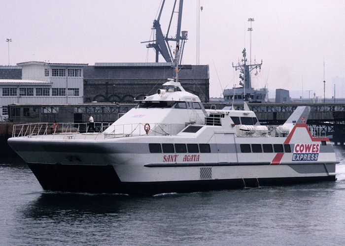 Photograph of the vessel  Sant Agata pictured at Southampton on 31st May 1990